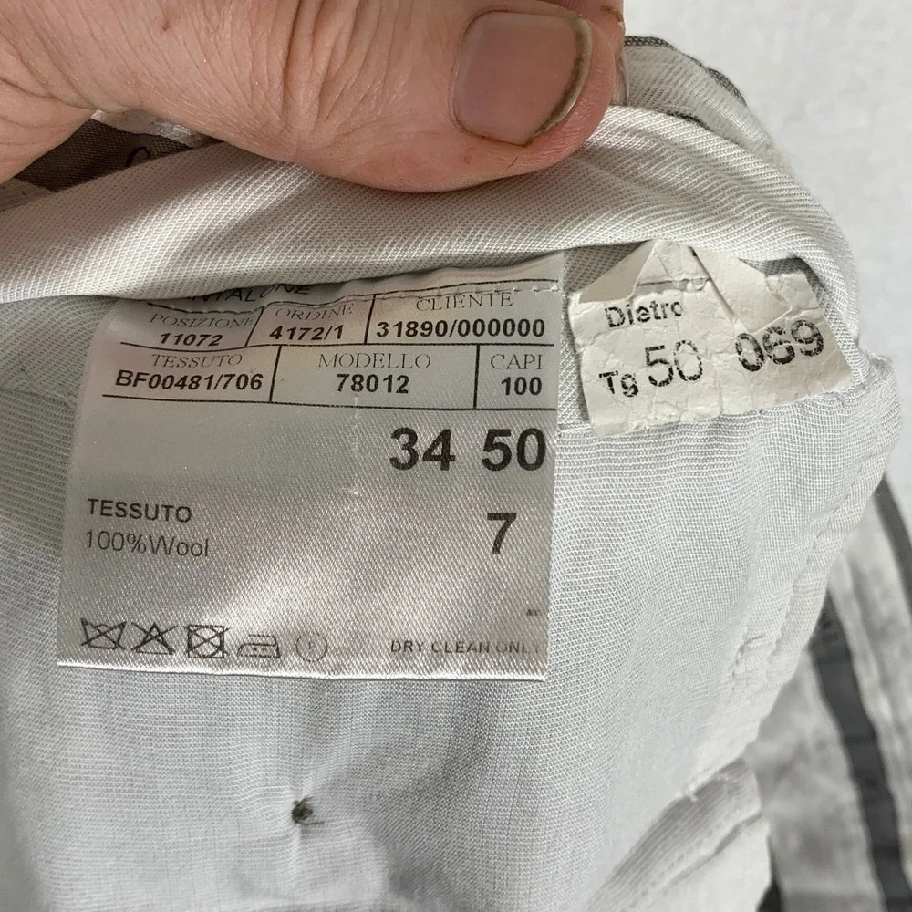 Canali 1934 Pants Mens 34 Gray Wool Classic Fit Dress Trousers Made Italy
